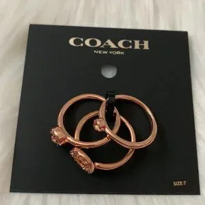 Coach | Jewelry | Coach Open Circle Halo Ring Set In Rose